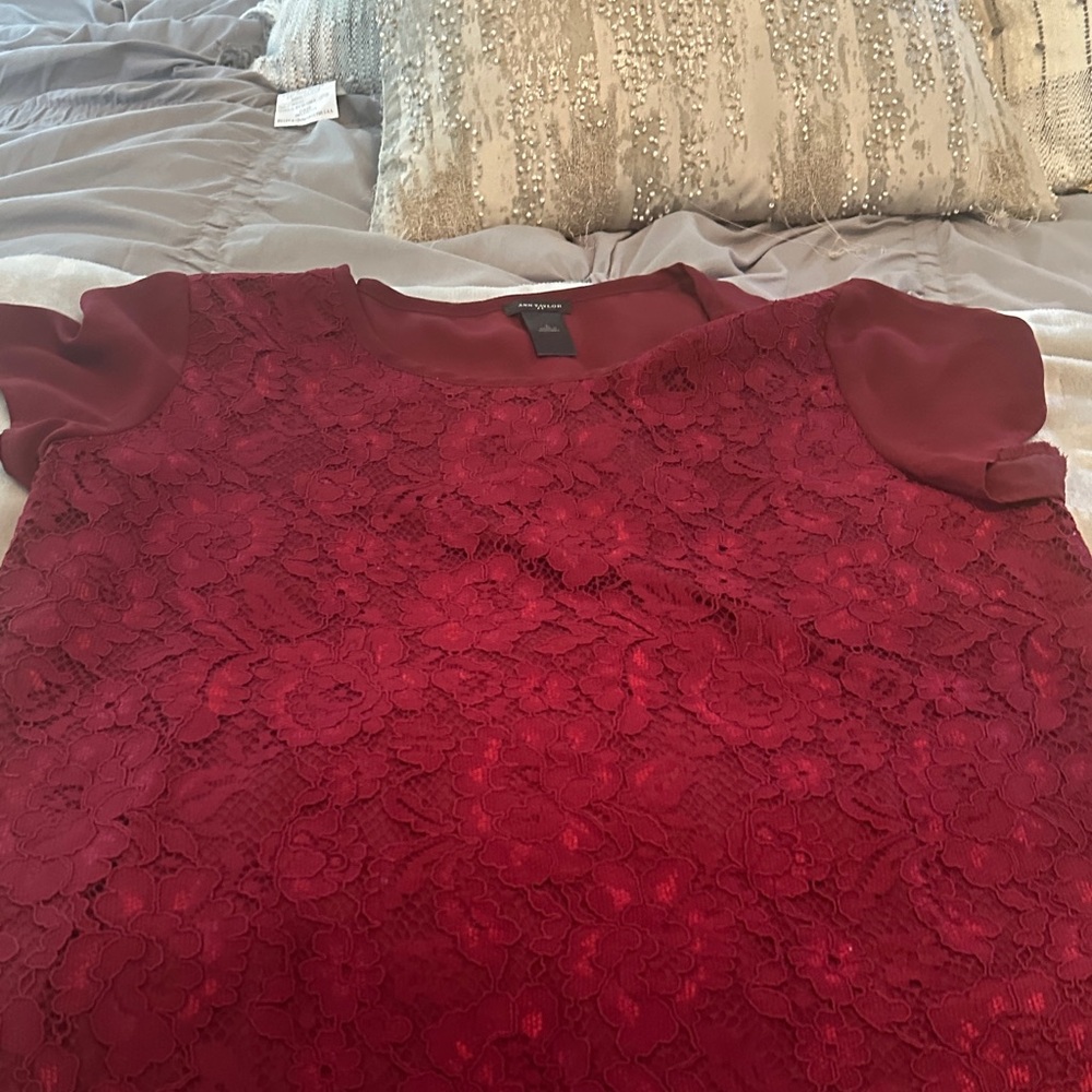 Ann Taylor Burgundy Blouse